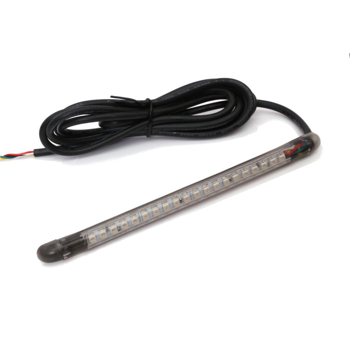 15cm MC Motoparts AMP-Z rear LED signal light strip with smoke cover, featuring brake and turn signal functions for motorcycles.