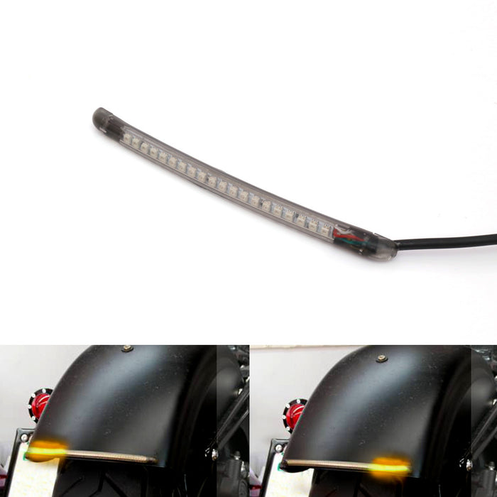 15cm MC Motoparts AMP-Z rear LED turn signal and brake light strip with smoke cover, designed for motorcycle signal lighting.