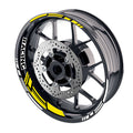 Three-stripe racing wheel stickers for 17-inch motorcycle rims by StickerBao, suitable for front and rear wheel rim decal decoration.