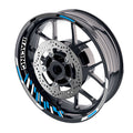 StickerBao 17-inch motorcycle wheel rim sticker with racing piano stripes for front and rear wheels, adds sporty flair.