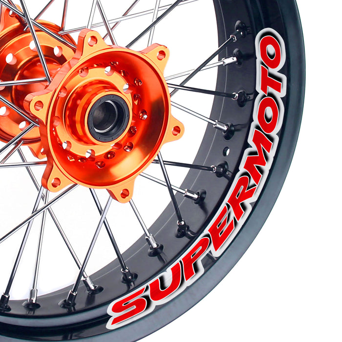 17-inch Yamaha SUPERMOTO inner rim vinyl sticker with red 31 design for WR250R, YZ250F, and YZ450F wheel decals by StickerBao