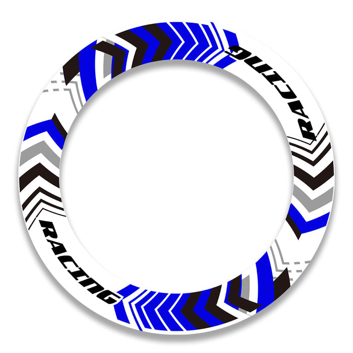 Yamaha, Suzuki, Aprilia 17-inch wheel rim protection sticker set by StickerBao on front and rear motorcycle wheels