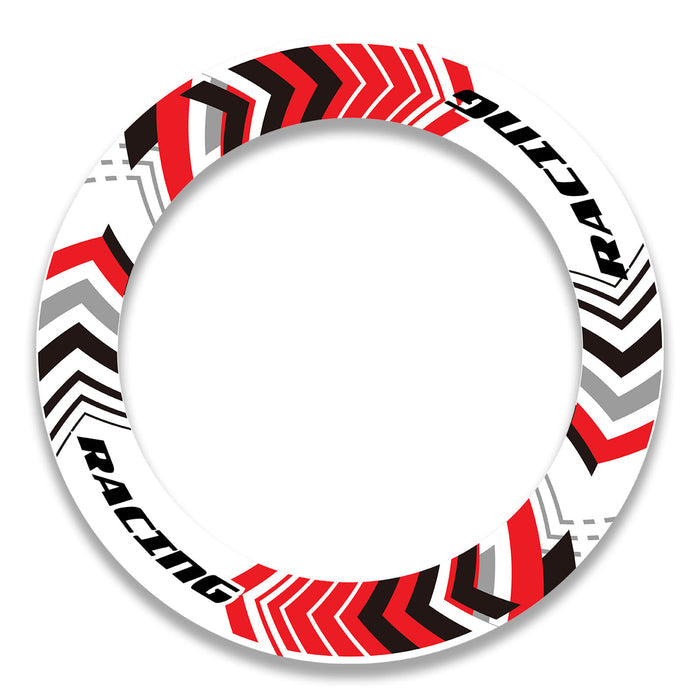 StickerBao 17-inch wheel rim protection sticker set with front and rear decals for Yamaha, Suzuki, and Aprilia motorcycles.