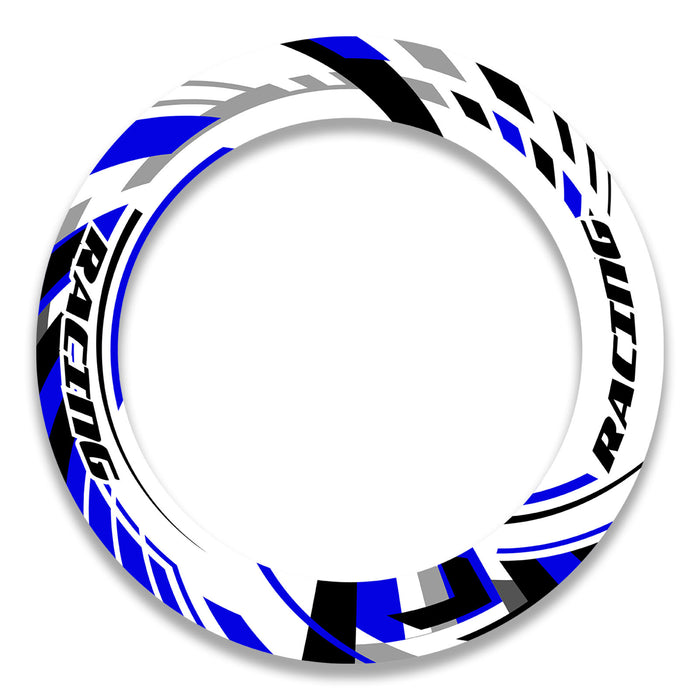 Set of 17-inch wheel rim protection stickers from StickerBao for Suzuki, Aprilia, and BMW motorcycles, featuring stylish front and rear decal design.