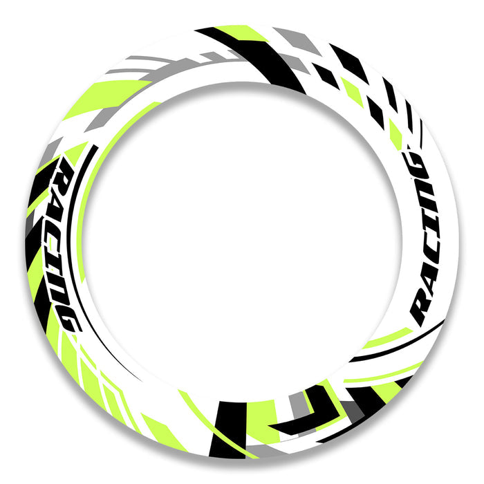 17 inch wheel rim protection sticker set for Suzuki, Aprilia, BMW by StickerBao, featuring front and rear wheel decals.
