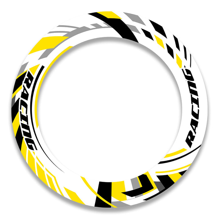 Set of 17-inch wheel rim protection stickers for Suzuki, Aprilia, and BMW motorcycles, featuring stylish decal designs from StickerBao.