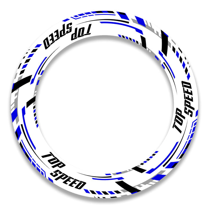 Set of 17-inch BMW, Ducati, MV Agusta wheel rim protection stickers and decals, featuring front and rear wheel designs.