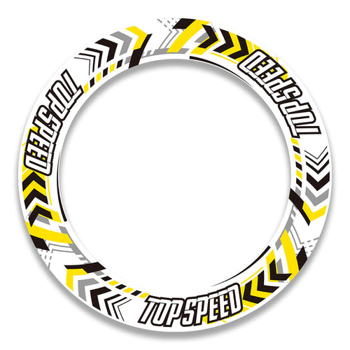 Set of 17-inch Ducati, MV Agusta, Triumph wheel rim protection stickers and decals by StickerBao, showing front and rear wheel decals.