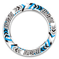 Set of 17-inch wheel rim protection stickers for Ducati, MV Agusta, Triumph motorcycles, by StickerBao, featuring front and rear decals.