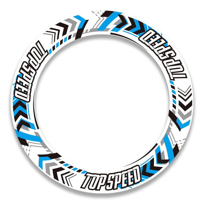 Set of 17-inch wheel rim protection stickers for Ducati, MV Agusta, Triumph motorcycles, by StickerBao, featuring front and rear decals.