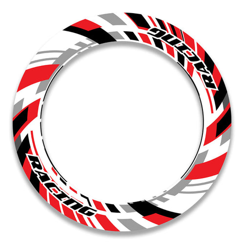 Set of 17-inch wheel rim protection stickers for front and rear wheels, compatible with MV Agusta, Triumph, Kawasaki motorcycles.