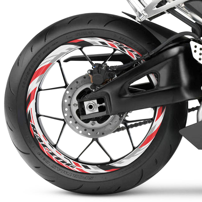 17-inch wheel rim protection sticker set for MV Agusta, Triumph, Kawasaki motorcycles, featuring stylish front and rear wheel decals.