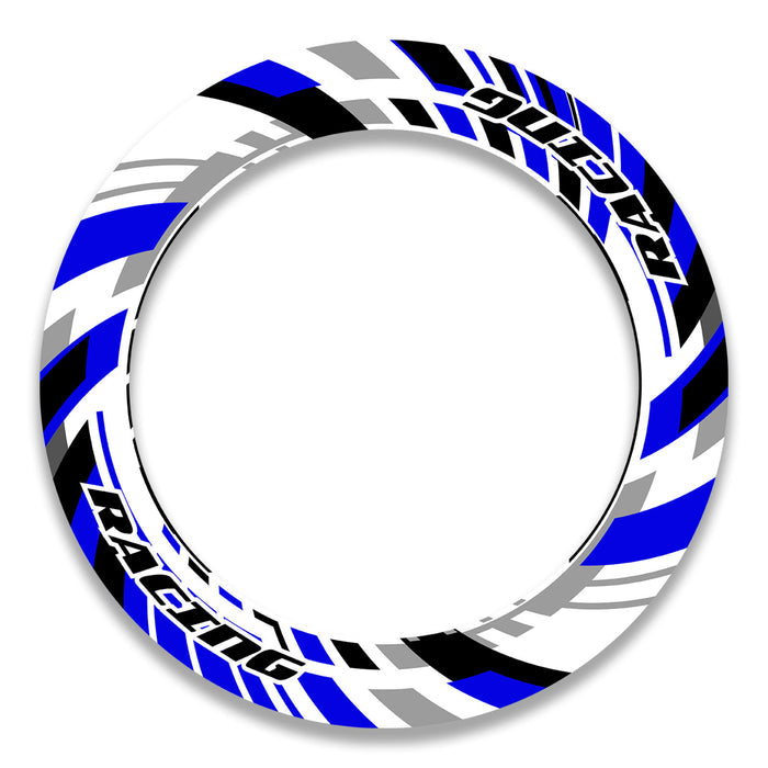 Set of 17-inch wheel rim protection stickers for MV Agusta, Triumph, Kawasaki motorcycles by StickerBao, featuring front and rear wheel decals.