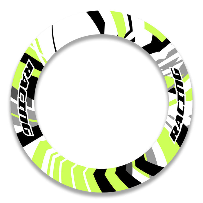 Set of 17-inch motorcycle wheel rim protection stickers for Triumph, Kawasaki, Honda, with front and rear wheel decal set by StickerBao.