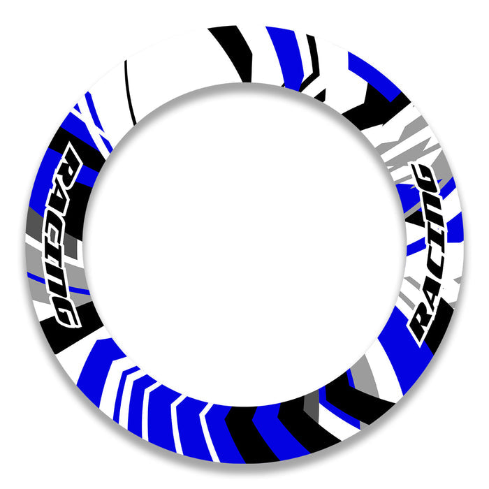 Set of 17-inch wheel rim protection stickers for Triumph, Kawasaki, and Honda bikes featuring durable decal designs by StickerBao.