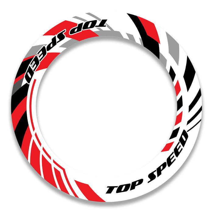 17-inch Kawasaki, Honda, Yamaha wheel rim protection sticker set with front and rear decals by StickerBao on bike wheels.