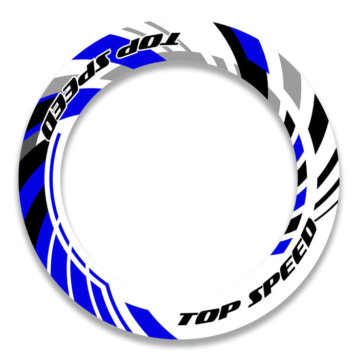 Set of 17-inch Kawasaki, Honda, Yamaha wheel rim protection stickers and decals by StickerBao, featuring front and rear wheel decal set.
