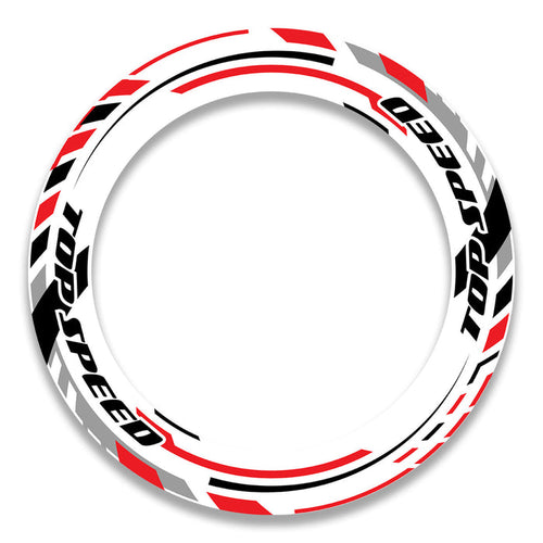 17-inch wheel rim protection sticker set for Honda, Yamaha, Suzuki bikes, featuring front and rear wheel decals by StickerBao.