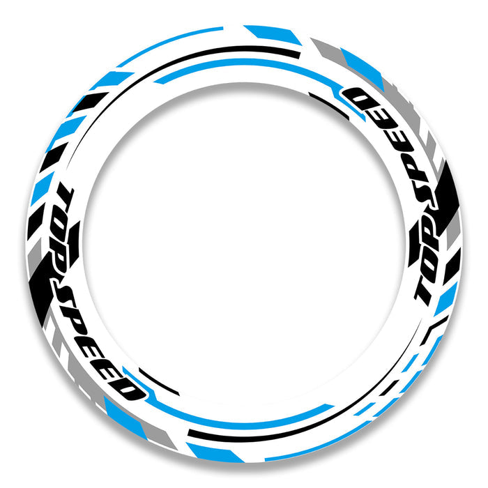 17-inch wheel rim protection sticker set for Honda, Yamaha, Suzuki motorcycles by StickerBao, featuring front and rear wheel decals.