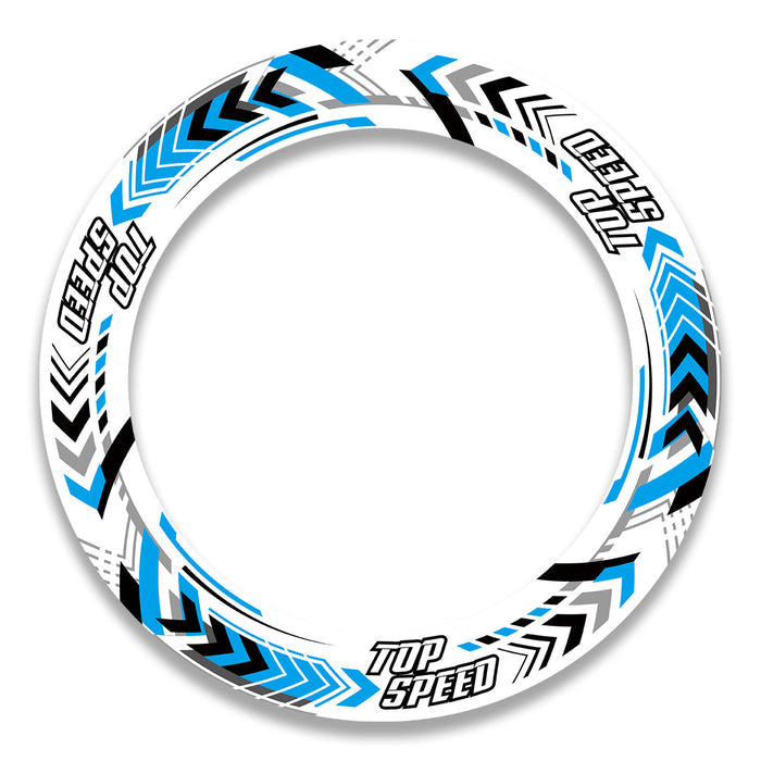 Set of 17-inch Yamaha, Suzuki, Aprilia wheel rim protection stickers and decals from StickerBao, featuring front and rear wheel designs.