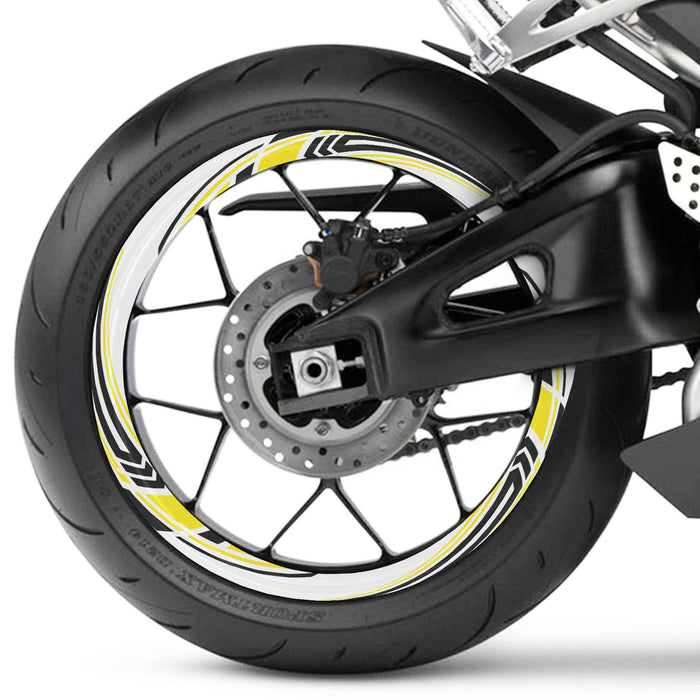 17-inch wheel rim protection sticker set for Suzuki, Aprilia, BMW motorcycles, featuring decorative decals from StickerBao.