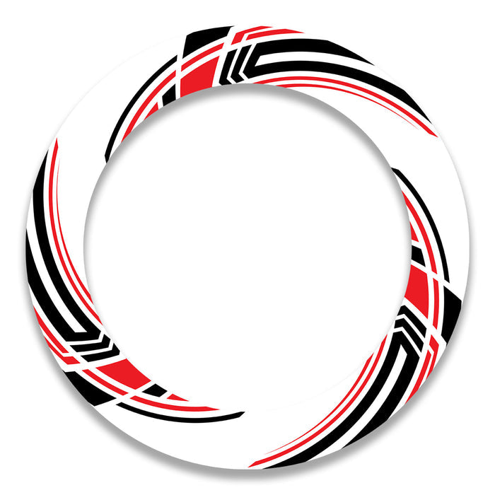 Set of 17-inch wheel rim protection stickers for Suzuki, Aprilia, BMW bikes, featuring red decals from StickerBao.