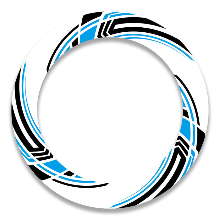 Set of 17-inch Suzuki, Aprilia, BMW wheel rim protection stickers and decals by StickerBao, featuring front and rear wheel designs.