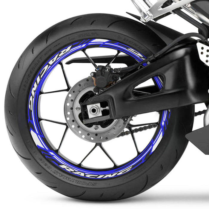 BMW Ducati MV Agusta 17-inch wheel rim protection sticker set, front and rear wheel decals with stylish design.