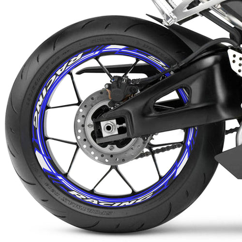 BMW Ducati MV Agusta 17-inch wheel rim protection sticker set, front and rear wheel decals with stylish design.