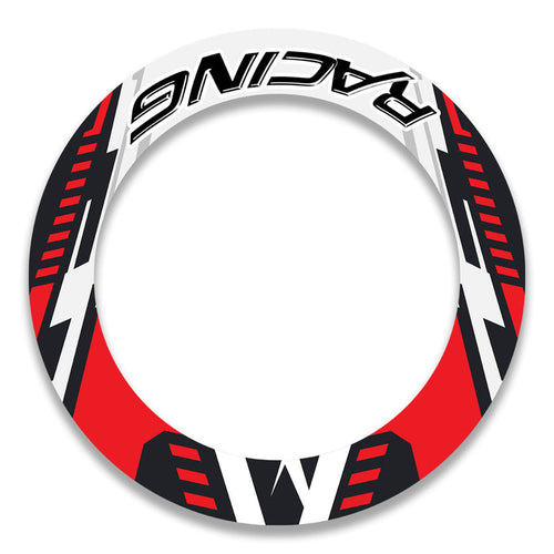 17 inch wheel rim protection sticker set for Honda Yamaha Suzuki, featuring front and rear wheel decals by StickerBao.