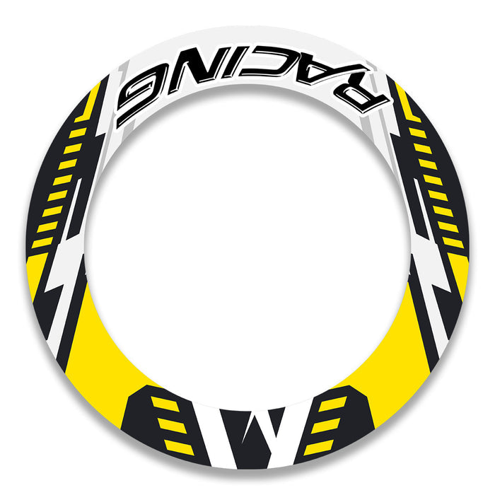 Set of 17-inch wheel rim protection stickers for Honda, Yamaha, Suzuki bikes, featuring front and rear wheel decal decals by StickerBao.