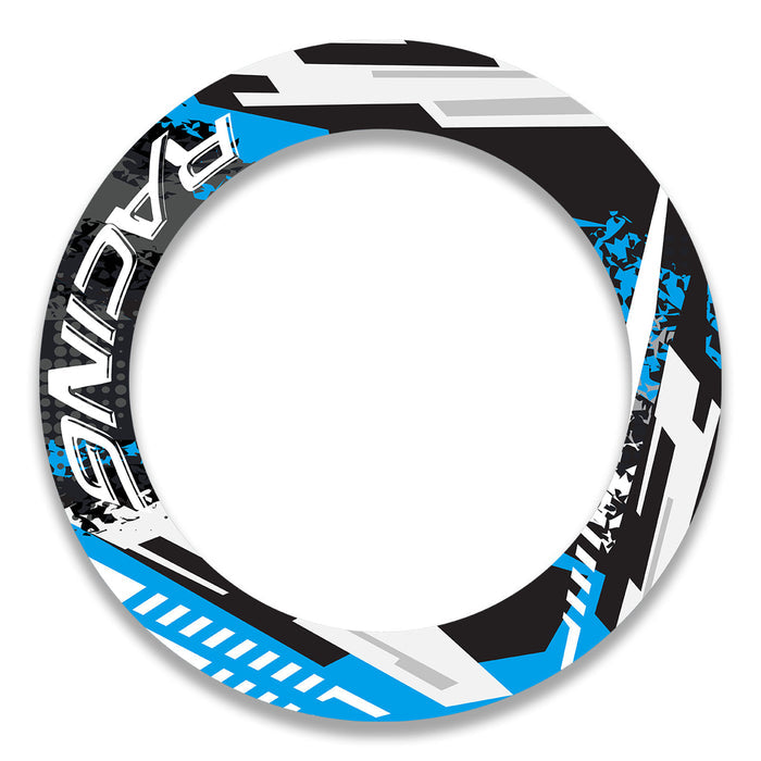 17-inch wheel rim protection sticker set for Suzuki, Aprilia, BMW motorcycles, featuring front and rear wheel decal design by StickerBao.