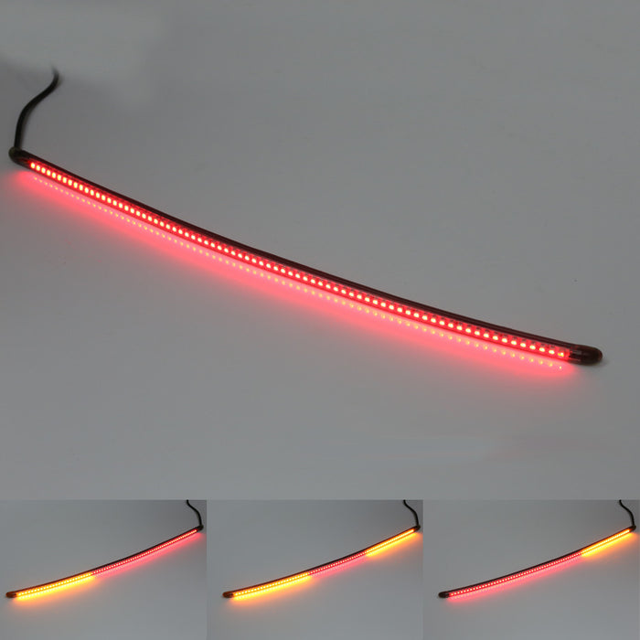 50cm MC Motoparts AMP-Z rear LED turn signal and brake light strip with red and yellow lights on a vehicle.