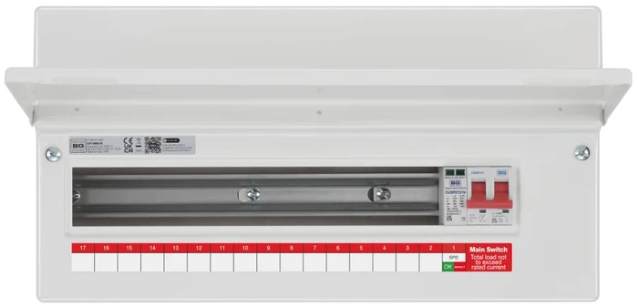 BG CF19MS16 19 module Consumer Unit w/ 16 Usable Ways, 100A Main Switch, Type 2 Surge Protection