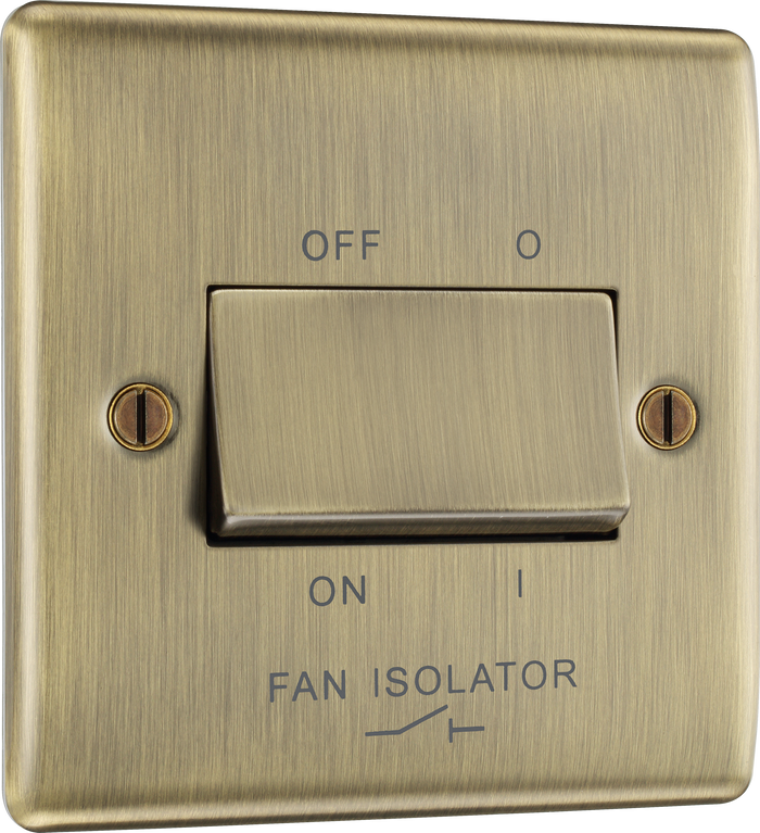 BG NAB15 Nexus Metal Antique Brass Triple pole fan isolator