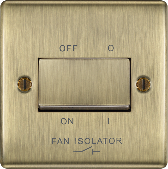 BG NAB15 Nexus Metal Antique Brass Triple pole fan isolator