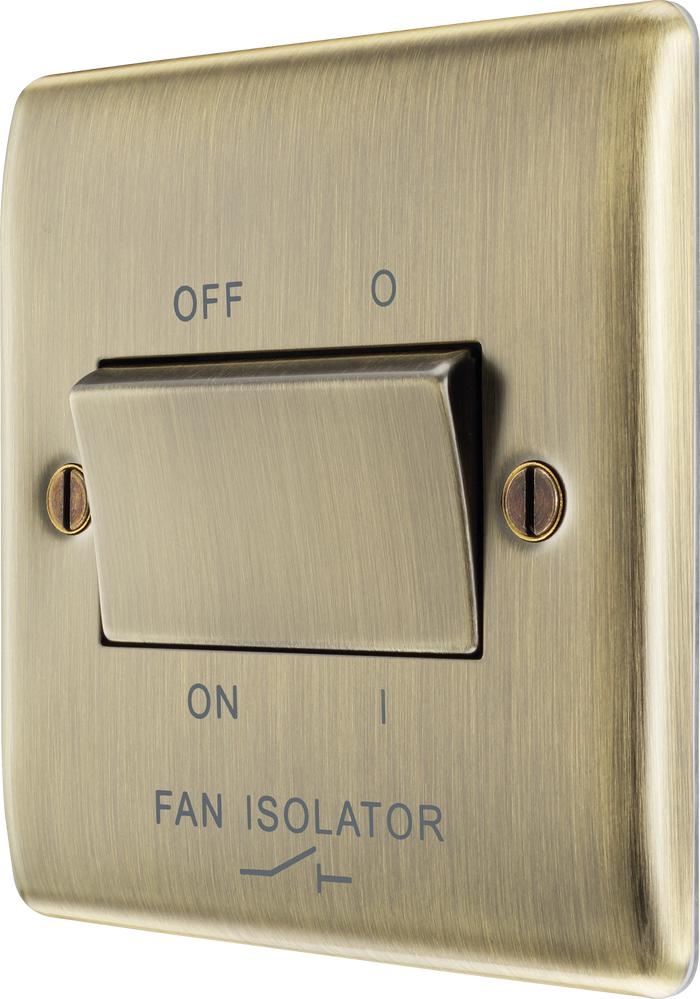 BG NAB15 Nexus Metal Antique Brass Triple pole fan isolator
