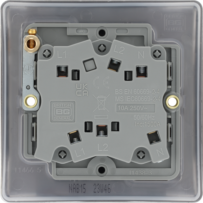 BG NAB15 Nexus Metal Antique Brass Triple pole fan isolator