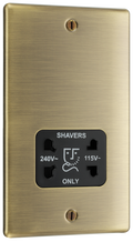 BG NAB20B Nexus Metal Antique Brass 115/240V dual voltage shaver socket
