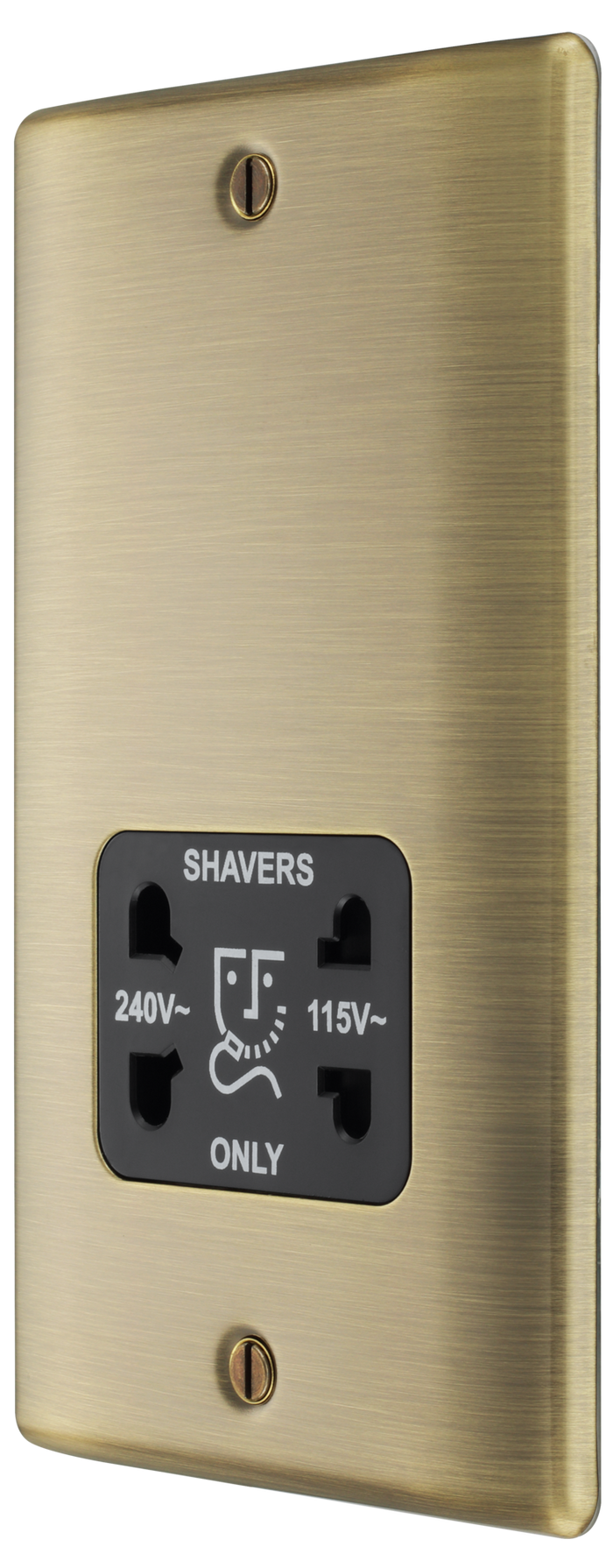 BG NAB20B Nexus Metal Antique Brass 115/240V dual voltage shaver socket