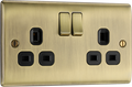BG NAB22B Nexus Metal Antique Brass Double Socket w/ Black Inserts
