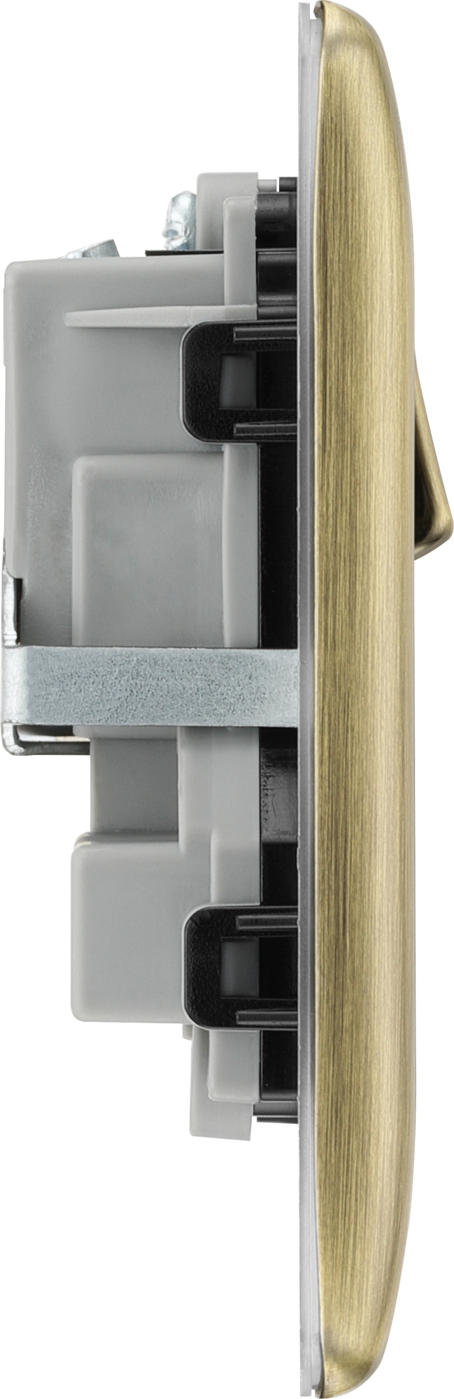 BG NAB22B Nexus Metal Antique Brass Double Socket w/ Black Inserts