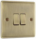 BG NAB42 Nexus Metal Antique Brass Double, 2 way switch