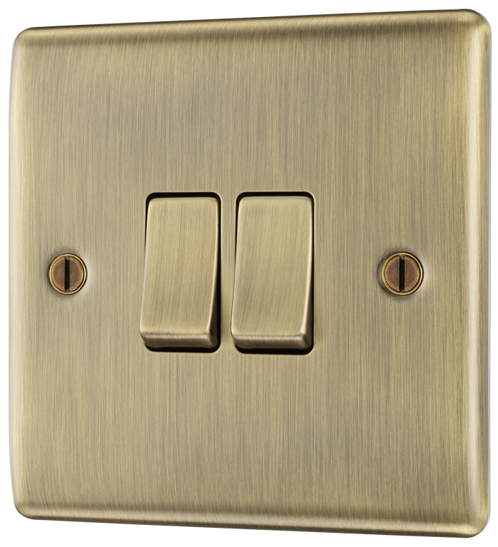 BG NAB42 Nexus Metal Antique Brass Double, 2 way switch