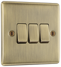 BG NAB43 Nexus Metal Antique Brass Triple, 2 way switch