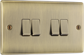 BG NAB44 Nexus Metal Antique Brass Quadruple, 2 way switch
