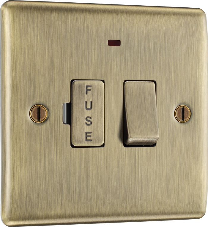 BG NAB52 Nexus Metal Antique Brass Switched and fused with indicator