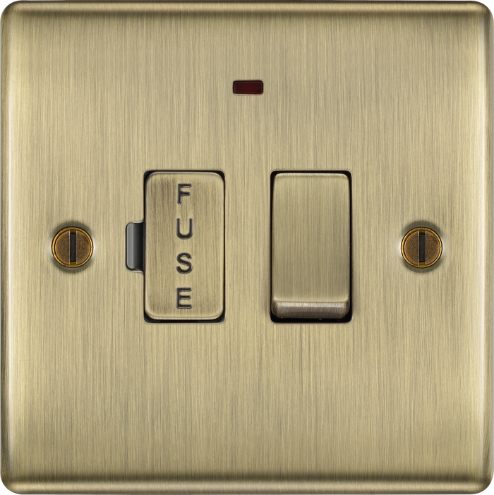 BG NAB52 Nexus Metal Antique Brass Switched and fused with indicator