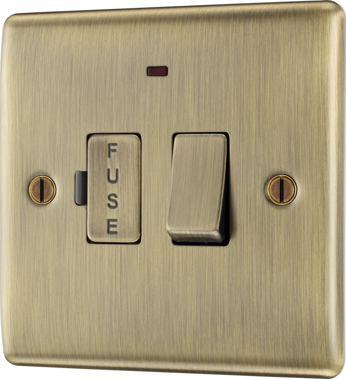 BG NAB52 Nexus Metal Antique Brass Switched and fused with indicator