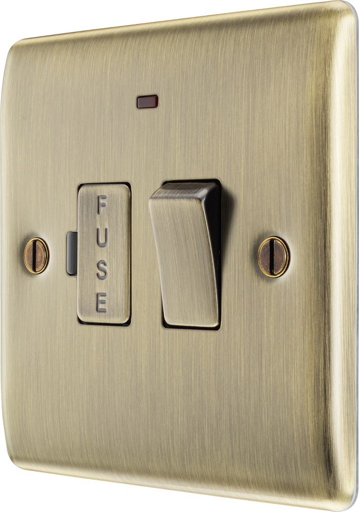 BG NAB52 Nexus Metal Antique Brass Switched and fused with indicator